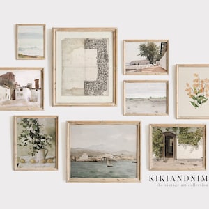 vintage mediterranean wall art | set of 9 prints | mediterranean decor | coastal wall art | gallery wall art | kikiandnim | digital prints