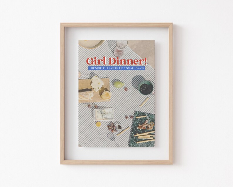 Retro Küchen Dekor | Mädchen Abendessen Druck | ästhetische Küche Wandkunst | lustiges Küchendekor | trendige Wandkunst | kikiandnim | Digitaldruck Bild 2