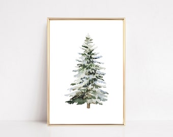 farmhouse christmas decor | christmas tree print | winter art | christmas wall art | pine tree wall art | kikiandnim | printable wall art