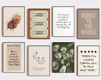 thanksgiving wall art | 8 THANKSGIVING PRINTABLES | thanksgiving decor | fall wall art | friendsgiving prints | kikiandnim | digital prints