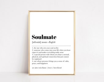 soulmate definition print | anniversary gift | christmas gift for husband | valentines day decor | kikiandnim | printable wall art