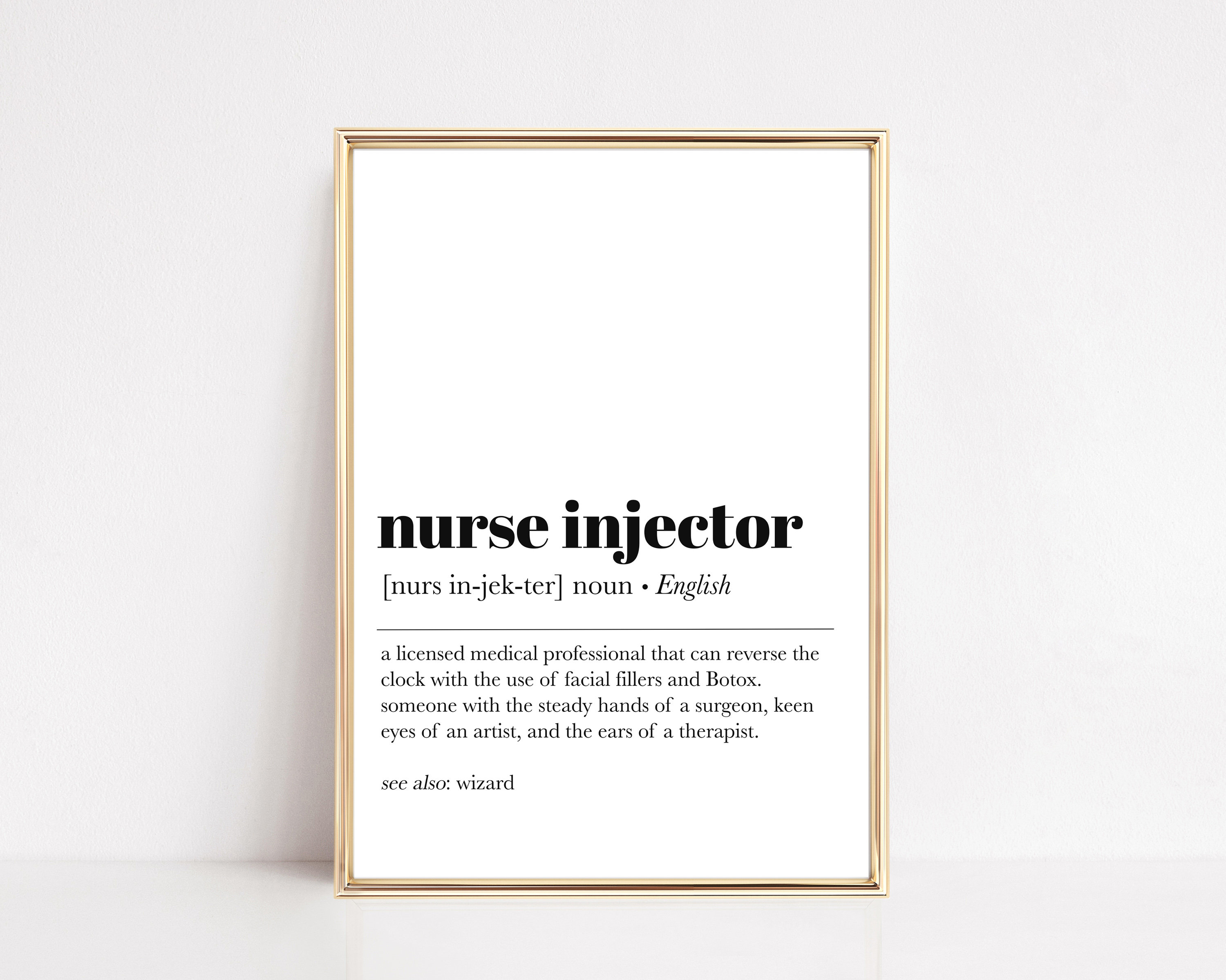Nurse Injector Definition Print Esthetician Decor Salon Etsy
