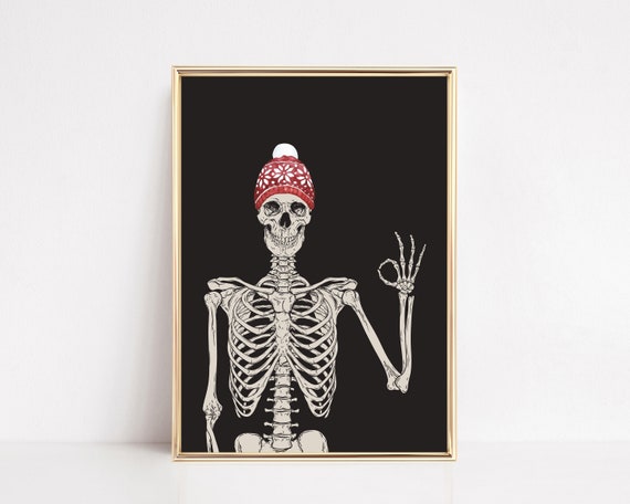 christmas print | goth christmas decor | funny christmas wall art | christmas skeleton | christmas printable | kikiandnim | printable art