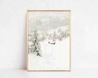 vintage winter wall art | farmhouse christmas decor | vintage christmas wall art | country christmas decor | kikiandnim | printable wall art
