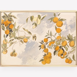 Vintage Fruit Trees Watercolor Print | Farmhouse Kitchen Wall Art (Digital Download)