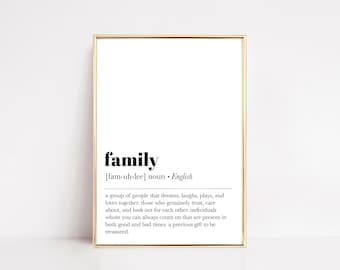 Family Definition Print | Living Room Wall Art | Family Gift | Minimalist Modern Home Decor | KIKIANDNIM | Digital Download