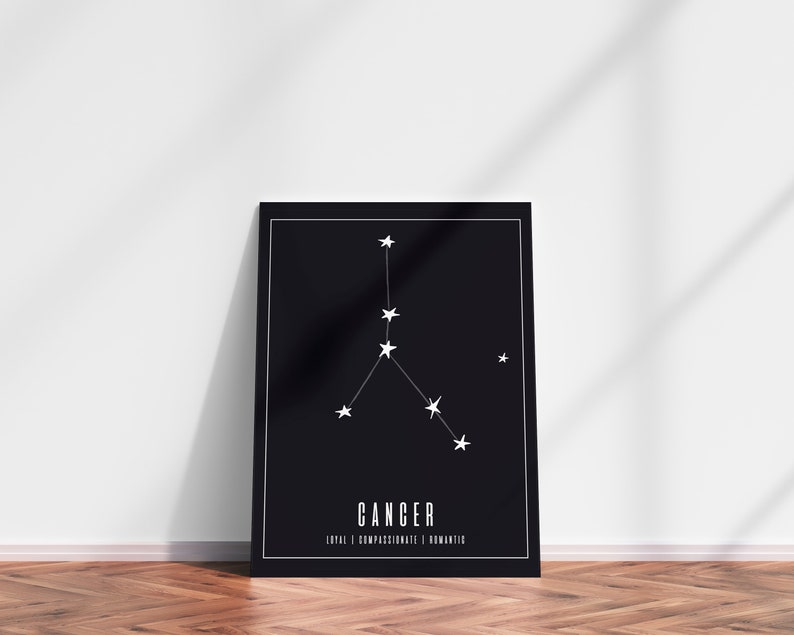 Cancer Zodiac Wall Art Cancer Zodiac Print Astrology Gifts Etsy