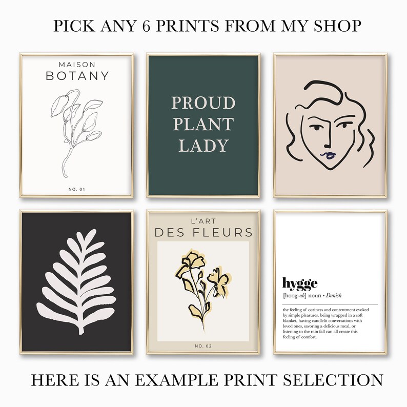 Pick Any 6 Prints Custom Gallery Wall Custom PRINTABLE Art Etsy Canada