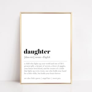 daughter definition print | gifts for kids | gifts for her | gifts for daughter | family print | girls room wall art | digital download