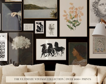 vintage wall art mega bundle collection | over 100 VINTAGE PRINTS | vintage decor | vintage gallery wall set | vintage art | kikiandnim