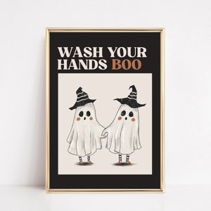 halloween bathroom wall art | wash your hands sign | halloween bathroom wall decor | funny bathroom art | kikiandnim | digital print
