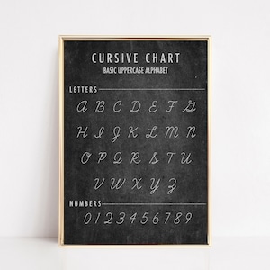 cursive chart printable | cursive alphabet poster | alphabet printable | homeschool decor | homeschool printable | instant download