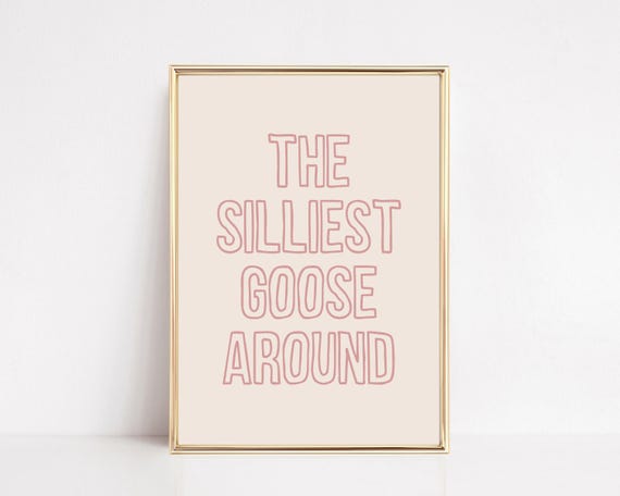 silly goose wall art | girls nursery decor | girls bedroom print | pink nursery wall art | cute playroom art | kikiandnim | digital print
