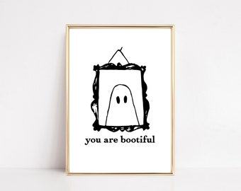 funny halloween decor | minimalist wall art | silly ghost art | halloween decorations | kikiandnim | printable wall art
