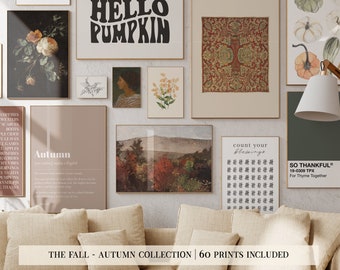 fall prints mega bundle | 60 AUTUMN PRINTS | fall wall art | fall decor | thanksgiving printable | gallery wall set | kikiandnim | digital