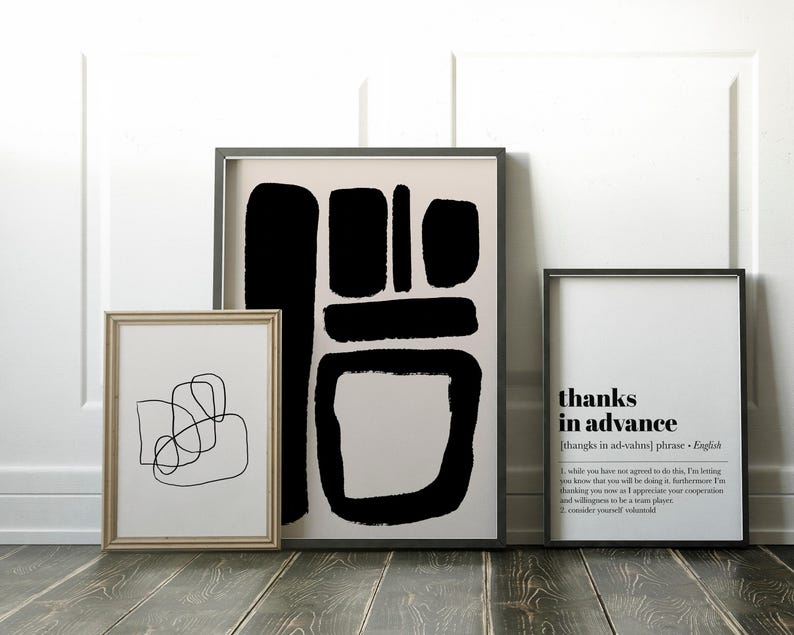 funny office decor | office wall art | thanks in advance | home office decor | work from home art | office wall decor | digital download image 4