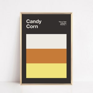 cute halloween decor | candy corn | mid century poster | halloween wall art | halloween home decor | kikiandnim | digital print
