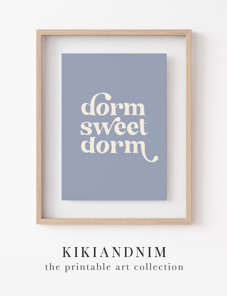 dorm sweet dorm print dorm decor for college girls retro wall art dorm wall art typography print kikiandnim digital print image 9