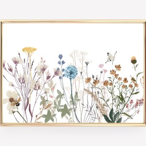 wildflower wall art | spring decor | wildflower art | floral wall art print | botanical print | flower print | kikiandnim | printable art