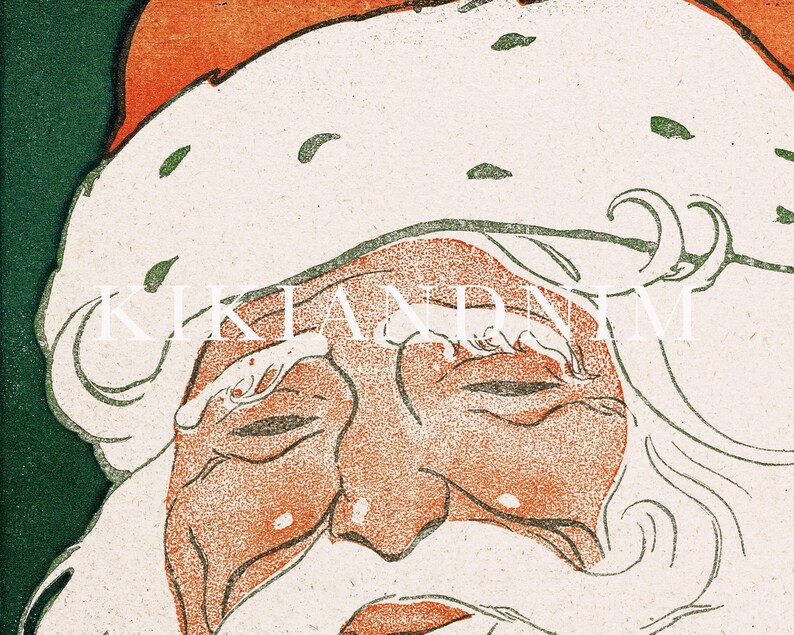 Kitschy Vintage Santa Print | Retro Christmas Decor | Holiday Printable Wall Art (Digital Download) image 4