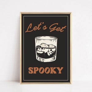 halloween decor | bar cart wall art | skull print | trendy wall art | halloween kitchen art | bar cart art | kikiandnim | digital print