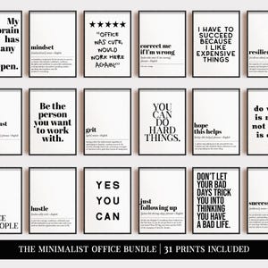 motivational office decor | 31 DIGITAL PRINTS | office wall art | home office art | office wall decor | kikiandnim | printable wall art set image 1