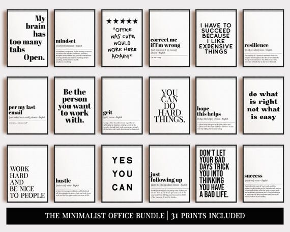 motivational office decor | 31 DIGITAL PRINTS | office wall art | home office art | office wall decor | kikiandnim | printable wall art set
