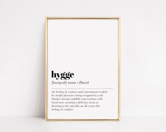 hygge definition print | living room decor | zen wall art print | minimalist poster | home decor wall art | instant download