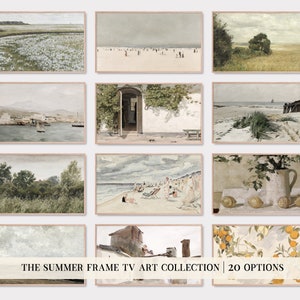 Samsung frame tv-kunstset van 20 | zomerframe tv-kunst | vintage landschapsschilderijen | zomerkunst voor frame tv-kunst | kikiandnim digitale tv-kunst