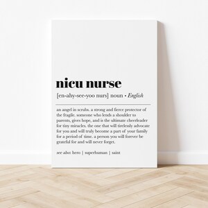 impresión de definición de enfermera nicu / regalo de posgrado de enfermera / regalo de enfermera neonatal / regalo de enfermera icu / regalo para enfermera / arte de pared de enfermera / descarga digital imagen 4