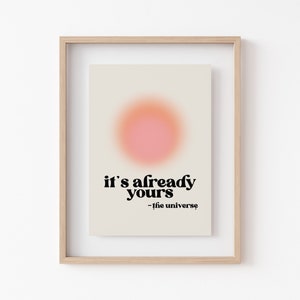 manifestation art print retro print affirmation wall art 70s wall art manifest poster trendy decor gradient digital download image 3