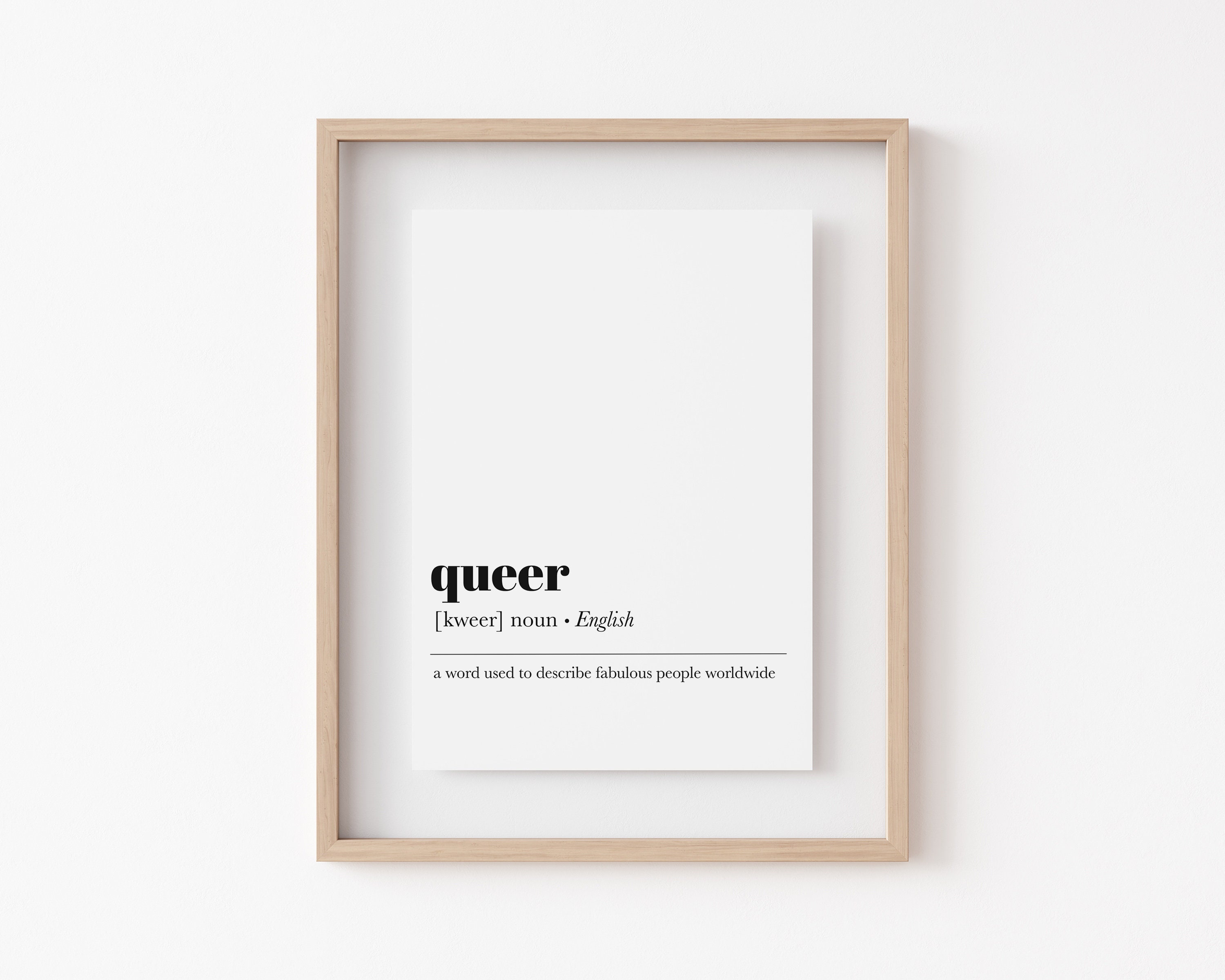 Queer Definition Print Queer Wall Art LGBTQ Gift LGBT Etsy
