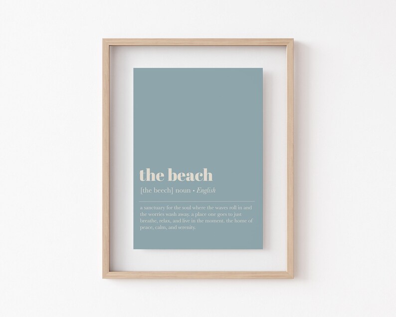 decoración de la casa de playa / letrero de la casa de playa / impresión de definición de playa / regalo para casa de playa / impresión de arte de playa azul / kikiandnim / impresión digital imagen 3