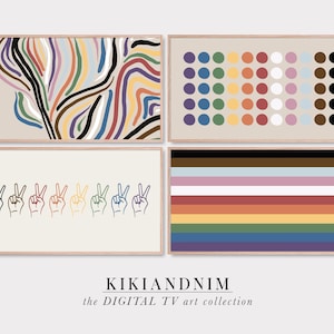 Conjunto de arte para TV con marco Samsung / Orgullo gay / Decoración del orgullo LGBT / Arte para TV con marco arcoíris / Arte moderno y colorido para TV / Descarga digital