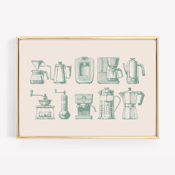 coffee bar decor | sage wall art | coffee wall art | cute kitchen decor | coffee print | coffee poster | kikiandnim | printable wall art