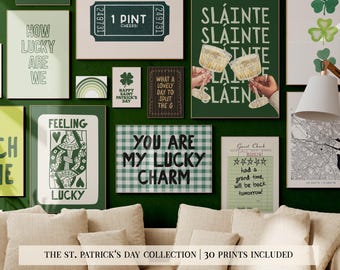 st. patrick's day prints mega bundle | set of 30 st. patrick's day wall art prints | st. patrick's day decor | kikiandnim | digital prints