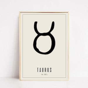 gift for taurus | taurus zodiac print | taurus art | taurus wall art | zodiac printable wall art | kikiandnim | digital print