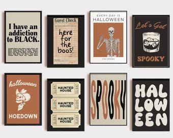halloween prints | 20 HALLOWEEN PRINTABLES | halloween decor | halloween art print | trendy halloween wall art | kikiandnim | digital prints