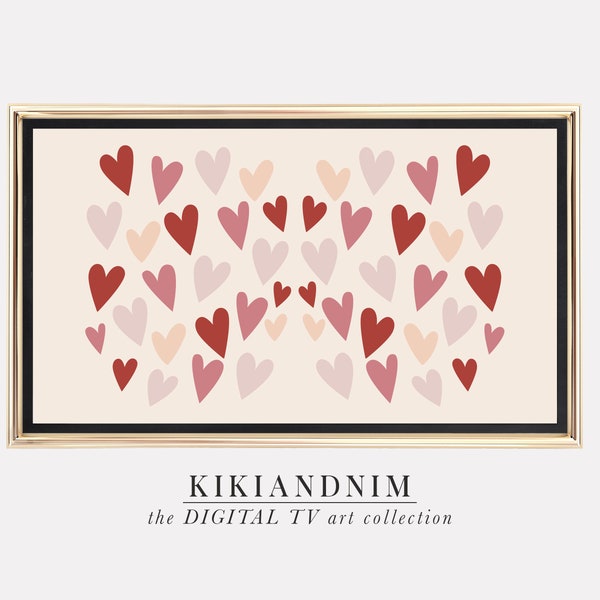 samsung frame tv art valentines day | hearts frame tv art | valentines samsung art tv | holiday tv art | kikiandnim | digital download