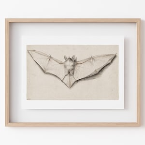 light academia decor vintage bat print vintage halloween decor gothic decor vampire aesthetic print kikiandnim digital print image 5