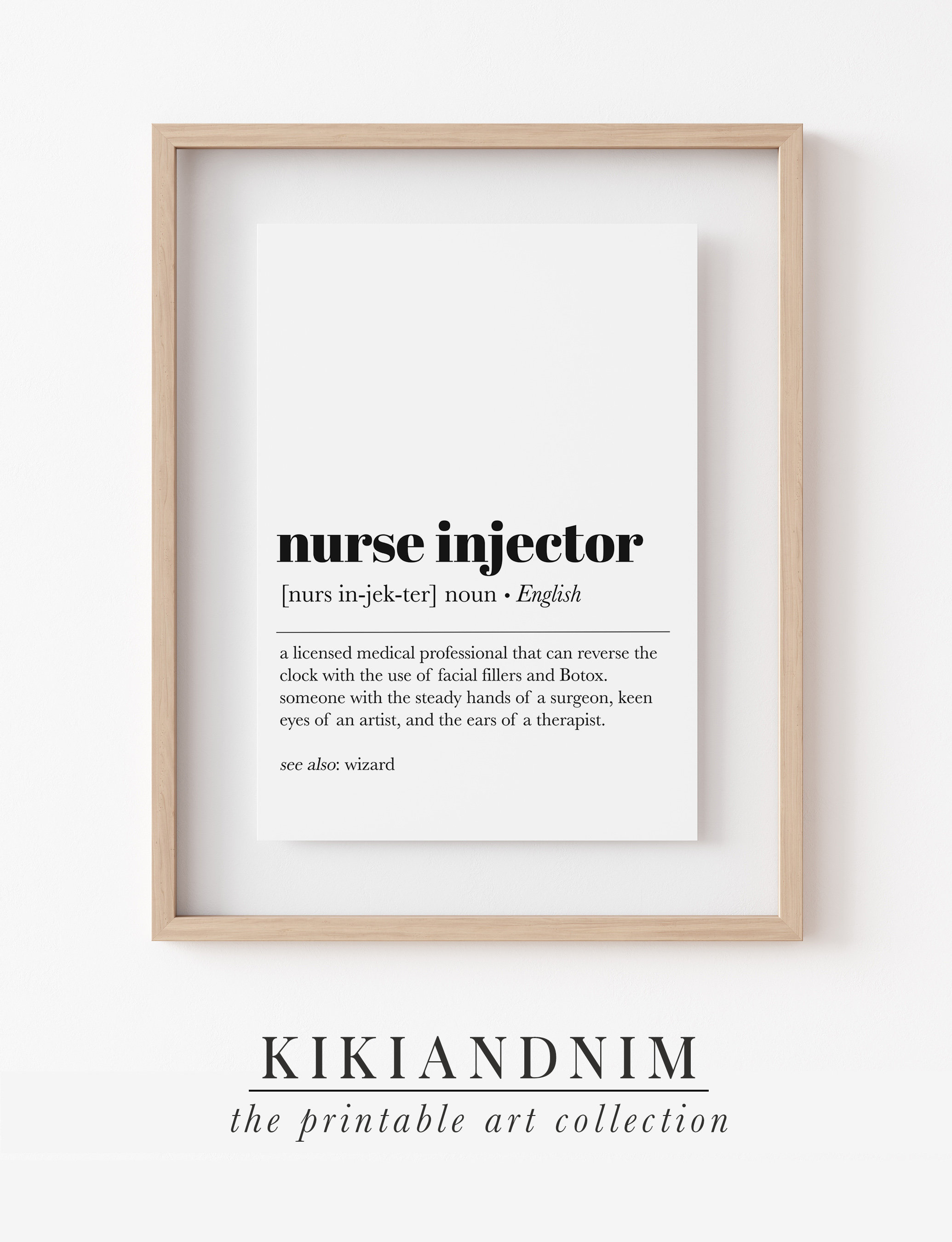 Nurse Injector Definition Print Esthetician Decor Salon Etsy