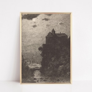dark academia decor | victorian painting | vintage halloween decor | goth decor | dark academia print | kikiandnim | printable wall art