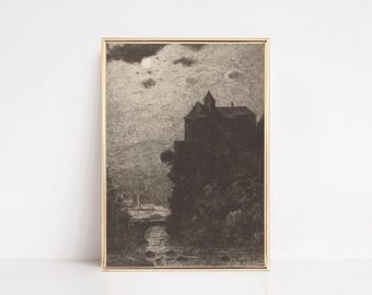 dark academia decor | victorian painting | vintage halloween decor | goth decor | dark academia print | kikiandnim | printable wall art