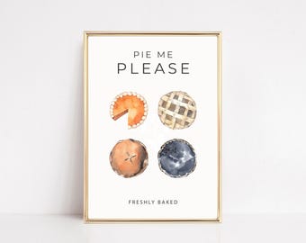 pie me please | kitchen wall art | autumn printable wall art | fall kitchen wall art | kitchen decor | kikiandnim | digital download