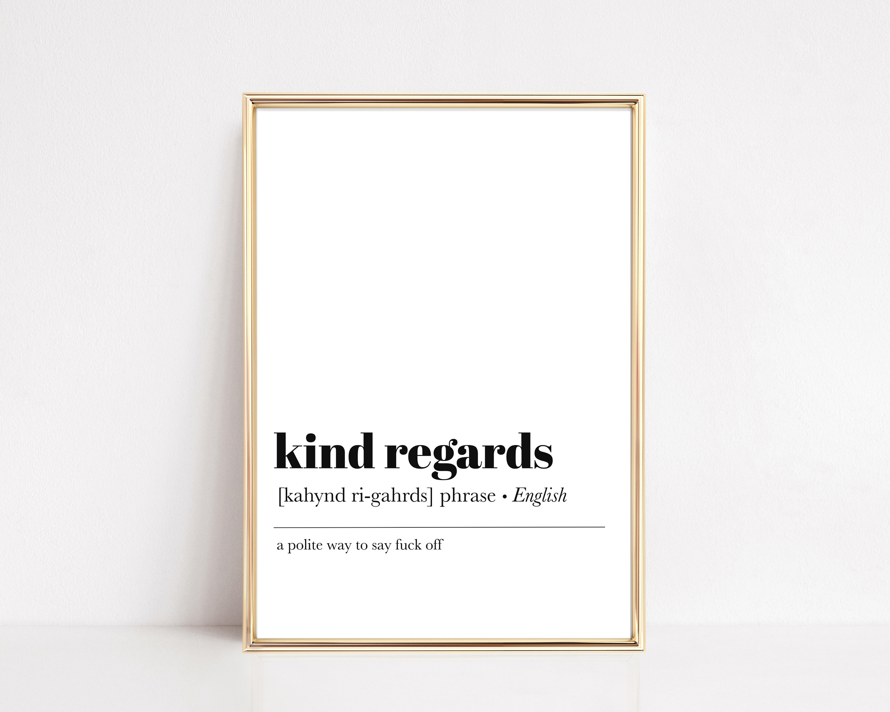 Funny Office Email Kind Regards Definition Coworker Gift Etsy Canada