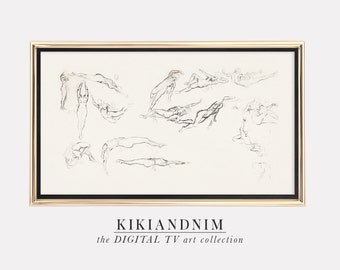 cadre tv art neutre | samsung frame tv art été | oeuvre d'art minimaliste pour cadre tv | le cadre tv art | kikiandnim | art de la télévision numérique