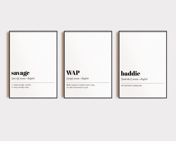 Funny Home Decor Set of 3 Prints College Dorm Room Decor Wap