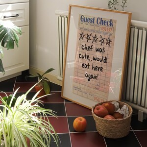 chef was cute guest check print | kitchen wall art | cute kitchen decor | kitchen poster | kikiandnim | digital print | printable wall art image 3
