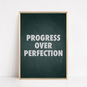 arte da parete homeschool / segno di progresso rispetto alla perfezione / poster ispiratore / arte da parete stampabile in classe / kikiandnim / stampa digitale