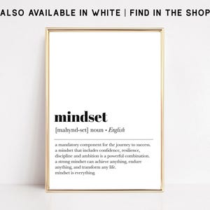 Mindset Definition Druck | Inspirierende Büro Dekoration | Minimalistische Kunst für Home Office | Motivierend Druck | KIKIANDNIM | Digitaler Download Bild 8